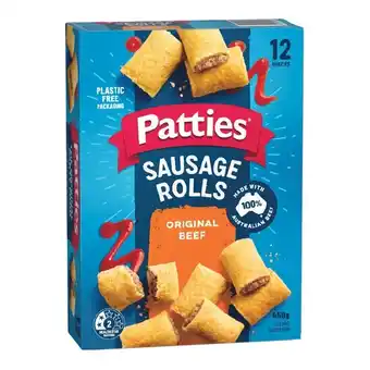 Woolworths Patties Party Pies, Pasties or Sausage Rolls 450-560g Pk 12 offer