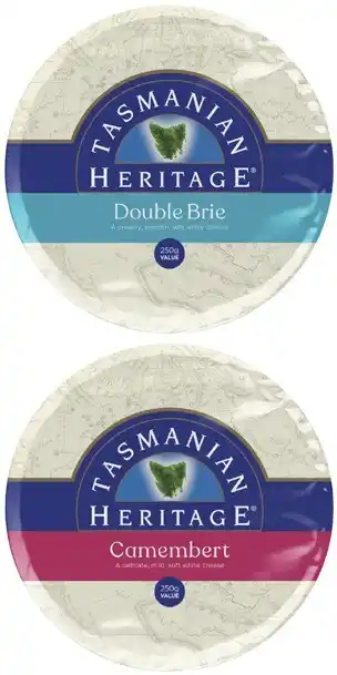 Coles Tasmanian Heritage Camembert or Brie 250g offer