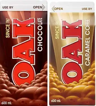 Coles Oak Flavoured Milk 600mL offer