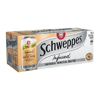 Woolworths Schweppes Infused Mineral Water 10 x 375ml or Bubly 8 x 375ml offer