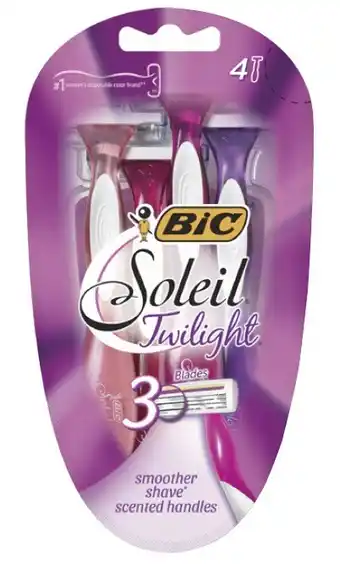 Coles Bic Soleil Twilight Lavender Disposable Razors 4 Pack offer