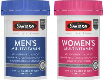 Coles Swisse Ultivite Multivitamin Tablets 60 Pack^ offer