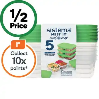 Woolworths Sistema Nest It Container 870ml Pk 5 offer