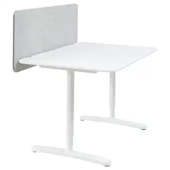 IKEA Bekant Desk with screen, white/grey, 120x80 48 cm offer