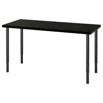 IKEA Lagkapten / olov Desk, black-brown/black, 140x60 cm offer