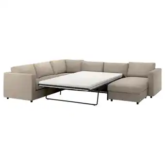 IKEA Vimle Crnr sofa-bed, 5-seat w chaise lng, Hillared beige offer