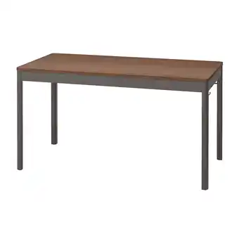 IdÅsen Table, brown/dark grey, 140x70x75 cm