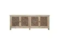 LivingStyles Quincy Reclaimed Elm Timber 4 Door Sideboard, 220cm, Natural offer