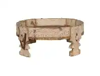 LivingStyles Makrana Reclaimed Timber Indian Grinder Table, 67cm offer