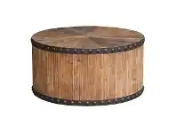 LivingStyles Florentin Oak Timber Round Coffee Table, 80cm offer