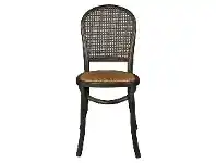 LivingStyles Brion Rattan & Oak Timber Provincial Dining Chair, Black offer