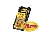 Officeworks Post-it Sign Here Flags Yellow 24 Pack offer