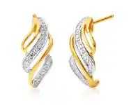 Grahams Jewellers 9ct Yellow Gold Exquisite Diamond Earrings offer