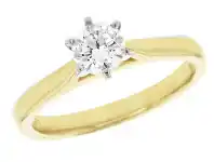 Grahams Jewellers 18ct Yellow Gold 0.50ct Certified Diamond 6 Claw Solitaire Ring offer