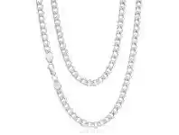 Grahams Jewellers Sterling Silver 200 Gauge Diamond Cut 70cm Curb Chain offer