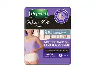 Cincotta Chemist Depend Real Fit for Women Underwear Night Defence Large 8 Pants offer