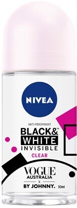 BIG W Nivea Invisible Black & White Anti-Perspirant Roll-On 50mL offer