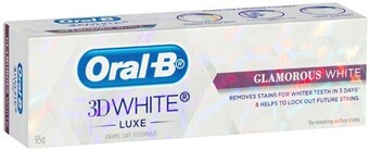BIG W Oral-B 3D White Luxe Glamorous White Toothpaste 95g offer