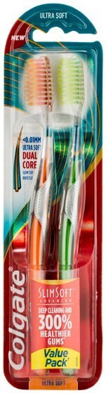 BIG W Colgate Slim Soft Advanced Ultra Soft Toothbrush Value 2 Pack offer