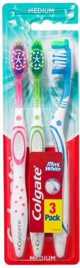 BIG W Colgate Max White Medium Manual Toothbrush 3 Pack offer