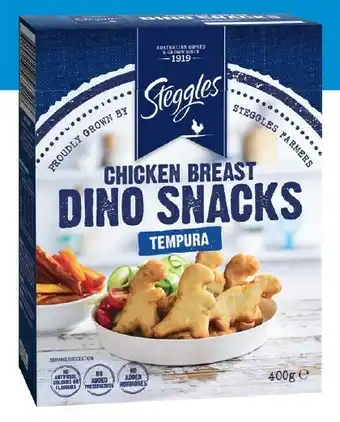 IGA Steggles Chicken Breast Dino Snacks Tempura 400g offer
