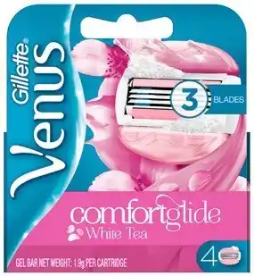 BIG W Gillette Venus Comfort Glide Razor Blades Refill White Tea 4 Pack offer