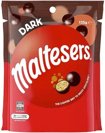 BIG W Maltesers Dark 135g offer