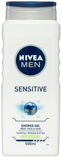 BIG W Nivea Men Sensitive 3-in-1 Shower Gel - 500mL offer