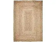 LivingStyles Kaza Handwoven Jute Rug, 290x190cm, Natural / Grey offer