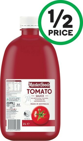 Woolworths MasterFoods Sauce 2 Litre offer