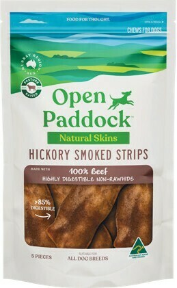 Woolworths Open Paddock Non Rawhide Hickory Smoked Strips Dog Treats Pk 5 offer