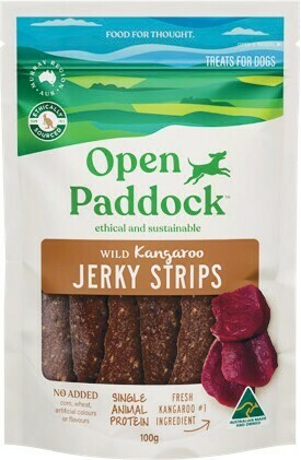Woolworths Open Paddock Jerky Strips Dog Treats 100g offer