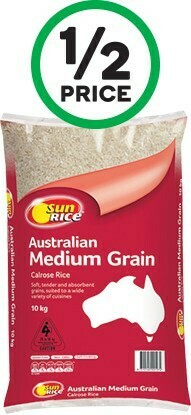 Woolworths SunRice White Medium Grain Rice 10 kg offer