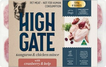 Woolworths Highgate Kangaroo & Chicken Mince with Cranberry & Kelp For Dogs 8 x 90g offer