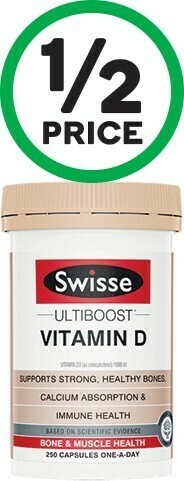 Woolworths Swisse Ultiboost Vitamin D Capsules Pk 250* offer