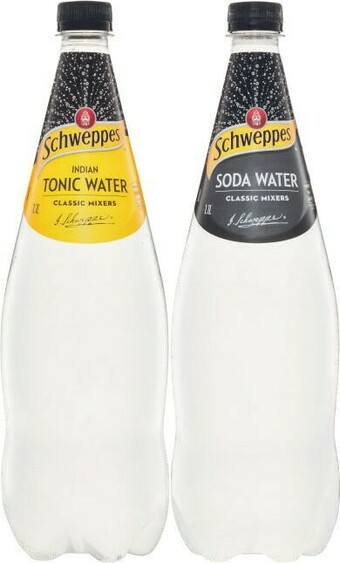 Coles Schweppes Mixers, Soft Drinks or Mineral Water 1.1 Litre offer