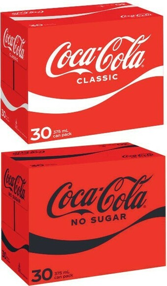 Coles Coca-Cola Soft Drink 30x375mL offer