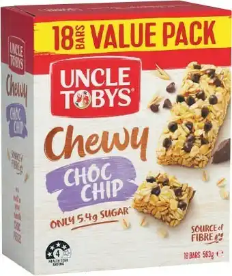 Coles Uncle Tobys Muesli Bars Value 18 Pack 563g offer