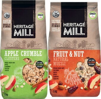 Coles Heritage Mill Muesli or Clusters 1kg offer
