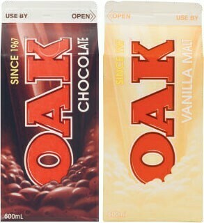 Coles Oak Flavoured Milk 600mL offer