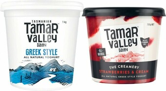 Coles Tamar Valley Creamery Yoghurt 700g or Greek Style Yoghurt 1kg offer