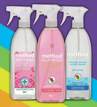 Coles Method Anti-Bac, All Purpose or Shower Cleaner 490mL offer