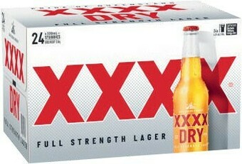 Coles XXXX Dry Bottles 24x330mL offer