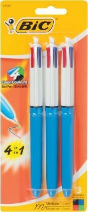 Coles Bic 4 Colour Pens 3 Pack offer