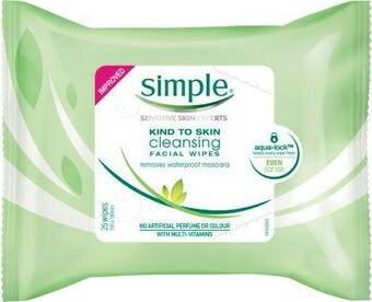 Simple Kind to Skin Facial Cleansing Wipes 25 Pack