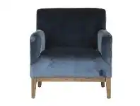 LivingStyles Logan Velvet Fabric Armchair, Blue offer