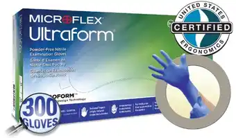 Ansell Microflex Ultraform Nitrile Glove Box of 300 - Powder Free