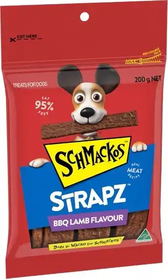 BIG W Schmackos Assorted Strapz Dog Treats 200g offer