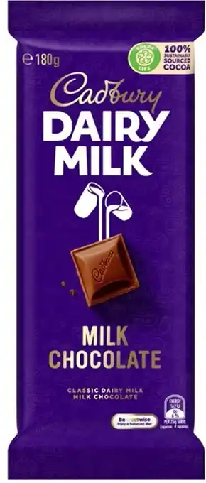 BIG W Cadbury Dairy Milk Chocolate Block 180g offer