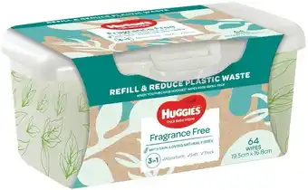 BIG W Huggies Baby Wipes Unscented Tubs 64 Wipes offer